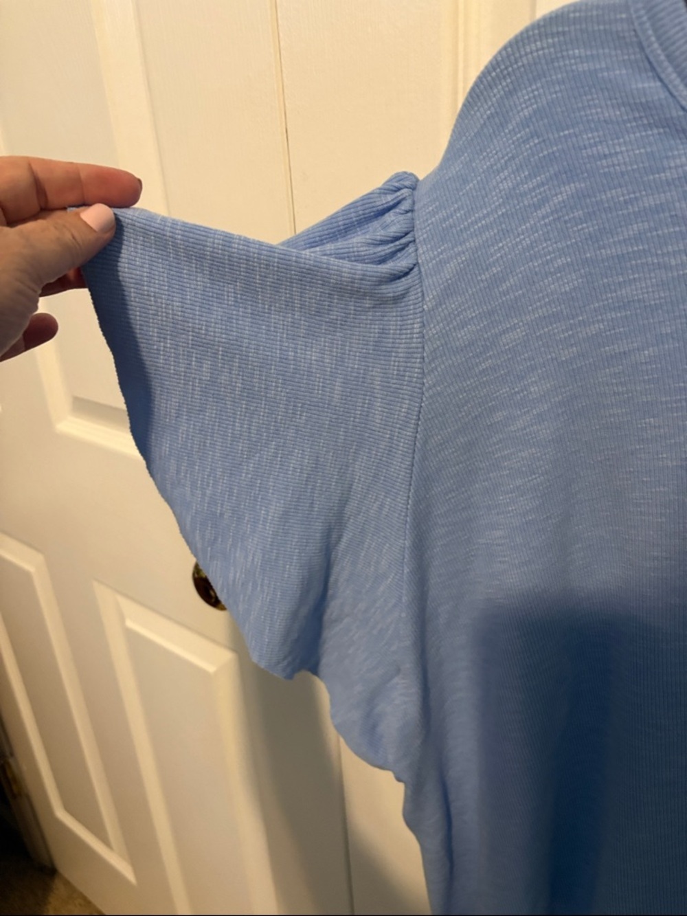 Sonoma Sky Blue Short Sleeve Ruffle Detail Tee - Picture 4 of 6